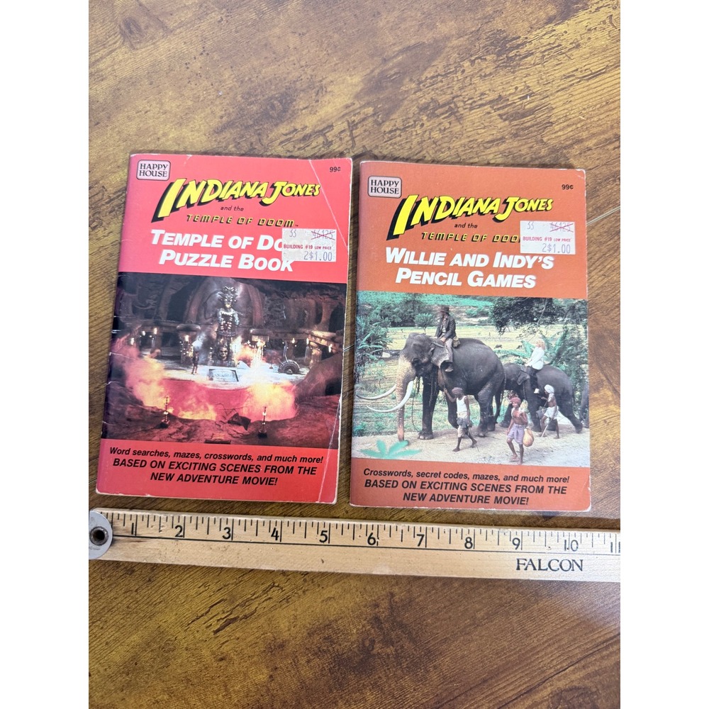 Indiana Jones Temple of Doom Activity Book Set Vintage 1984 80s Movie Lucasfilm